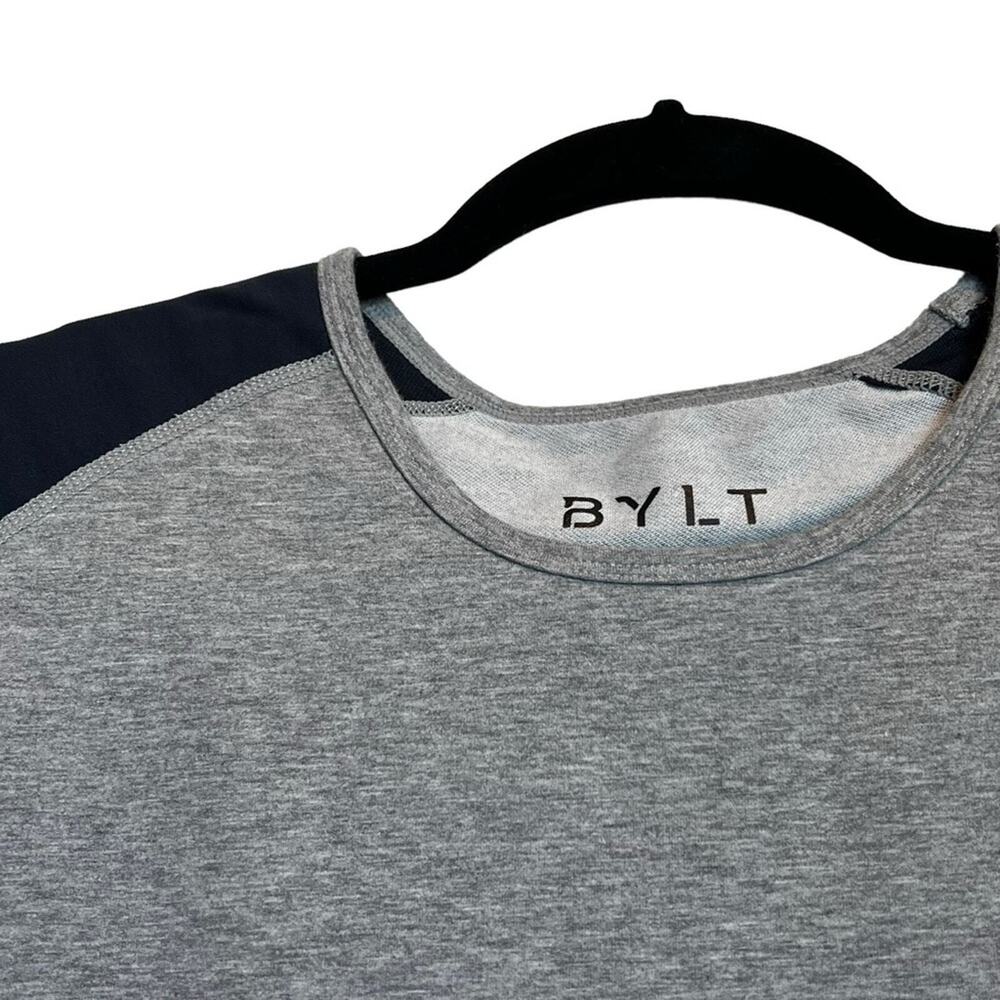 Bylt Drop Cut Lux Baseball Long Sleeve T-Shirt Gray Navy Raglan Men's Medium L/S - Picture 4 of 8